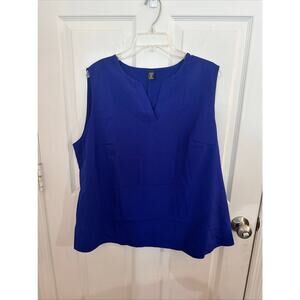 Shein Curve Tank Top Womens 3X Blue  Cropped V Neck Stretch Casual